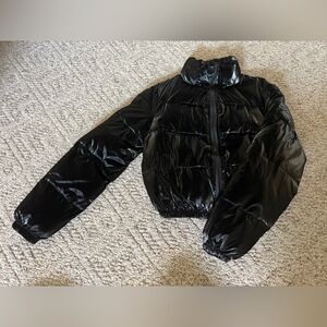 SHEIN Shiny Black Puffer Jacket